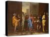 Christ and the Adulterous Woman (Oil)-Nicolas Poussin-Stretched Canvas