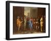 Christ and the Adulterous Woman (Oil)-Nicolas Poussin-Framed Giclee Print