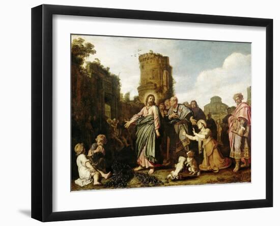 Christ and the Canaanite Woman-Pieter Lastman-Framed Art Print