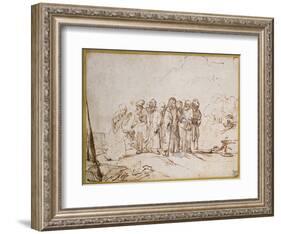 Christ and the Canaanite Woman-Rembrandt van Rijn-Framed Giclee Print