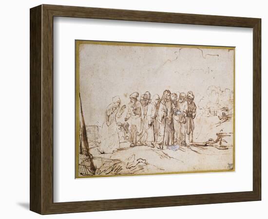 Christ and the Canaanite Woman-Rembrandt van Rijn-Framed Giclee Print