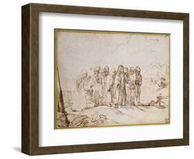 Christ and the Canaanite Woman-Rembrandt van Rijn-Framed Giclee Print