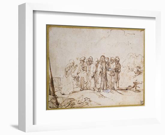 Christ and the Canaanite Woman-Rembrandt van Rijn-Framed Giclee Print