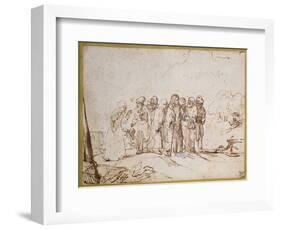 Christ and the Canaanite Woman-Rembrandt van Rijn-Framed Giclee Print