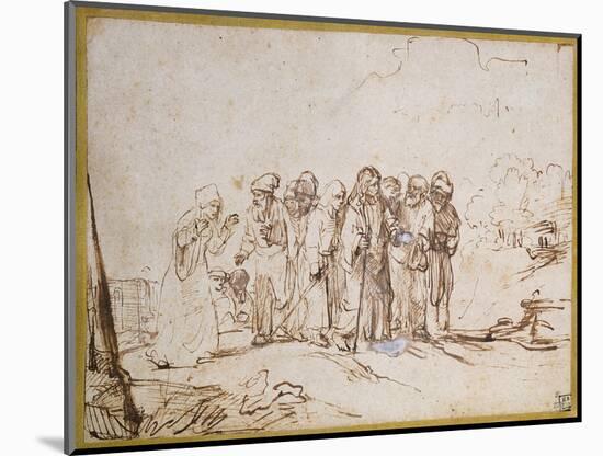 Christ and the Canaanite Woman-Rembrandt van Rijn-Mounted Giclee Print