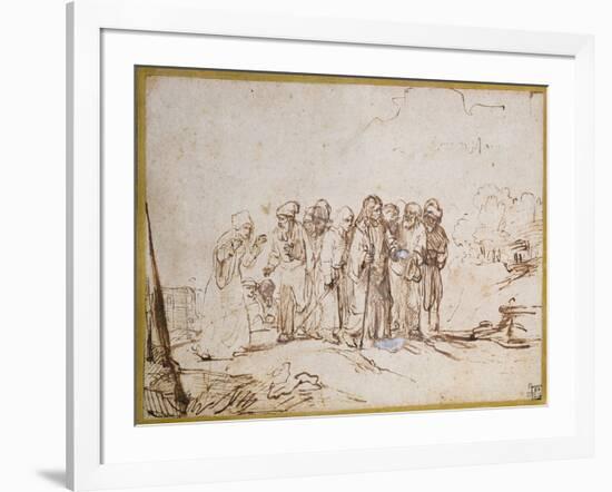 Christ and the Canaanite Woman-Rembrandt van Rijn-Framed Giclee Print