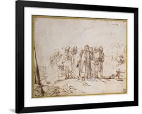 Christ and the Canaanite Woman-Rembrandt van Rijn-Framed Giclee Print