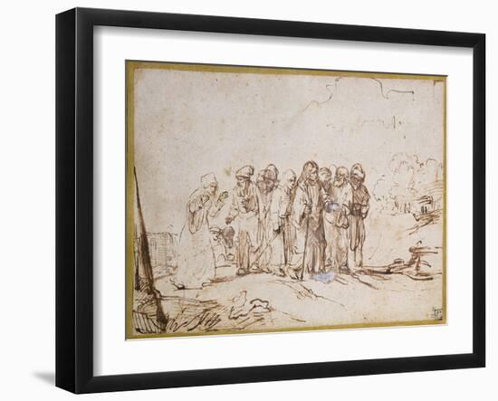 Christ and the Canaanite Woman-Rembrandt van Rijn-Framed Giclee Print