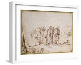 Christ and the Canaanite Woman-Rembrandt van Rijn-Framed Giclee Print