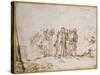 Christ and the Canaanite Woman-Rembrandt van Rijn-Stretched Canvas
