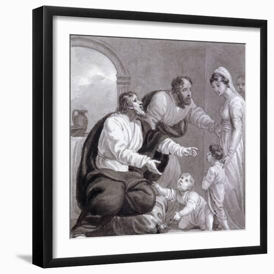 Christ and the Children, C1810-C1844-Henry Corbould-Framed Giclee Print