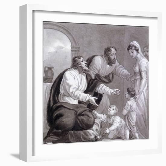 Christ and the Children, C1810-C1844-Henry Corbould-Framed Giclee Print