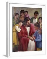Christ and the Children of All Races-Vittorio Bianchini-Framed Giclee Print