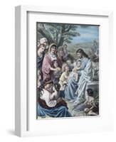 Christ and the Children-Bernhard Plockhorst-Framed Giclee Print