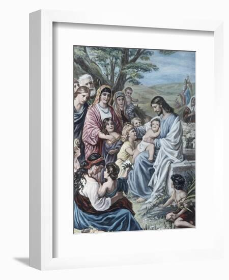 Christ and the Children-Bernhard Plockhorst-Framed Giclee Print