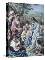Christ and the Children-Bernhard Plockhorst-Stretched Canvas