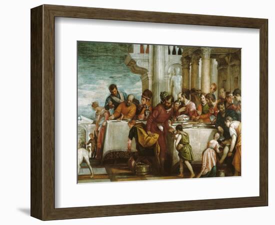 Christ and the Magdalen in the House of the Pharisee-Paolo Veronese-Framed Giclee Print