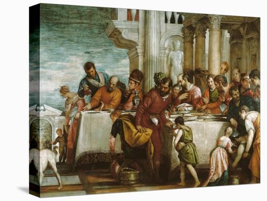 Christ and the Magdalen in the House of the Pharisee-Paolo Veronese-Stretched Canvas