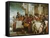 Christ and the Magdalen in the House of the Pharisee-Paolo Veronese-Framed Stretched Canvas