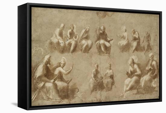 Christ and the Saints in Glory (Study for the Disputa)-Raphael-Framed Stretched Canvas