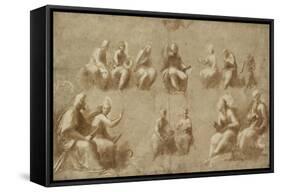 Christ and the Saints in Glory (Study for the Disputa)-Raphael-Framed Stretched Canvas