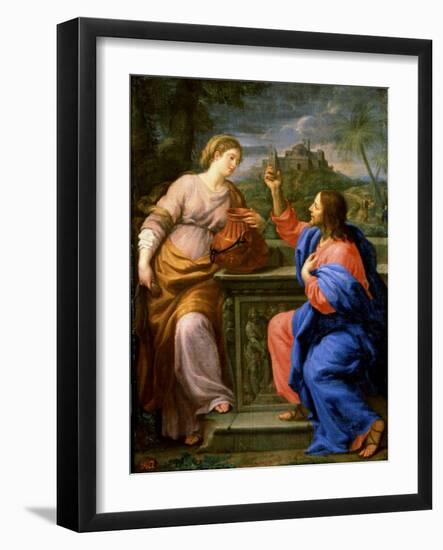 Christ and the Samaritan Woman at Jacob's Well'. C.17th Century-Carlo Maratta-Framed Giclee Print