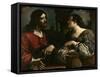 Christ and the Samaritan Woman at Jacob's Well-Guercino-Framed Stretched Canvas