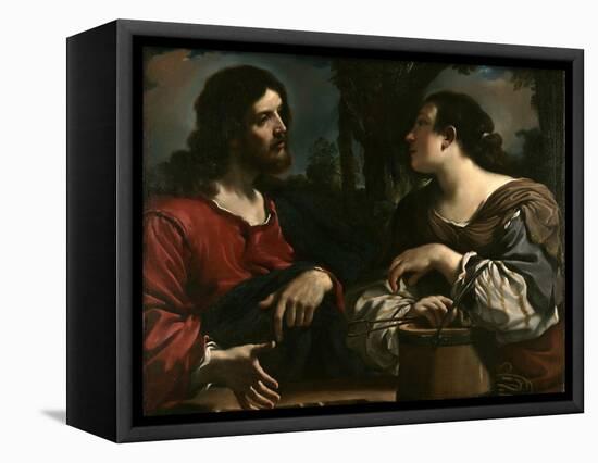 Christ and the Samaritan Woman at Jacob's Well-Guercino-Framed Stretched Canvas