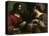 Christ and the Samaritan Woman at Jacob's Well-Guercino-Stretched Canvas