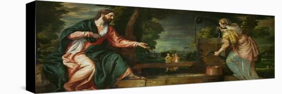 Christ and the Samaritan Woman at the Well, circa 1580-Paolo Veronese-Stretched Canvas