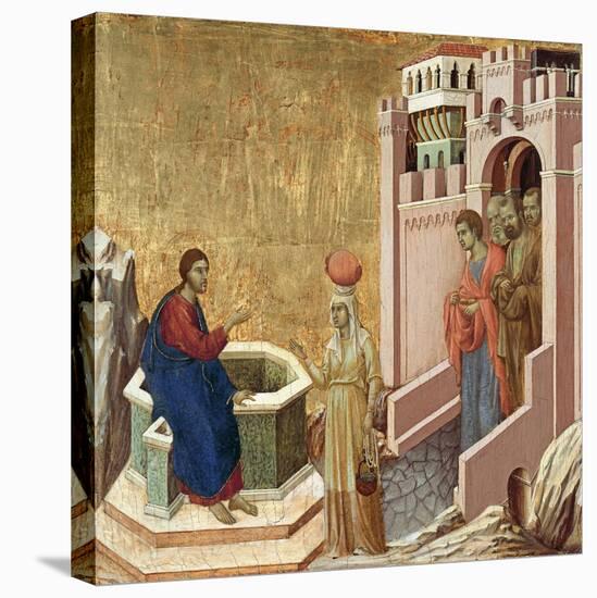 Christ and the Samaritan Woman, Ca 1310-Duccio di Buoninsegna-Stretched Canvas