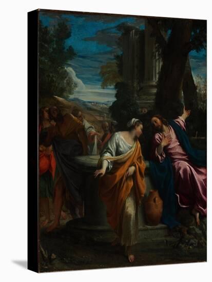 Christ and the Samaritan Woman, Ca 1595-Annibale Carracci-Stretched Canvas