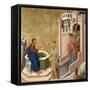 Christ and the Samaritan Woman-Duccio di Buoninsegna-Framed Stretched Canvas