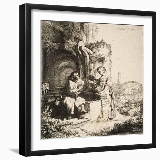 Christ and the Woman of Samaria, 1634-null-Framed Giclee Print