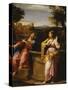 Christ and the Woman of Samaria at the Well-Francesco Albani-Stretched Canvas