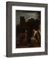 Christ and the Woman of Samaria, C.1655-Rembrandt van Rijn-Framed Giclee Print