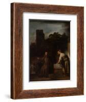 Christ and the Woman of Samaria, C.1655-Rembrandt van Rijn-Framed Giclee Print