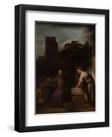 Christ and the Woman of Samaria, C.1655-Rembrandt van Rijn-Framed Giclee Print