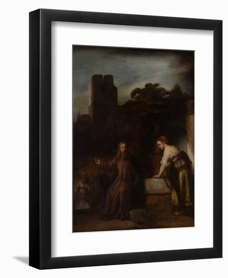 Christ and the Woman of Samaria, C.1655-Rembrandt van Rijn-Framed Giclee Print
