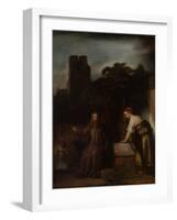 Christ and the Woman of Samaria, C.1655-Rembrandt van Rijn-Framed Giclee Print