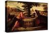 Christ and the Woman of Samaria (Oil on Canvas)-Domenico Robusti Tintoretto-Stretched Canvas