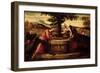 Christ and the Woman of Samaria (Oil on Canvas)-Domenico Robusti Tintoretto-Framed Giclee Print