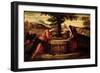 Christ and the Woman of Samaria (Oil on Canvas)-Domenico Robusti Tintoretto-Framed Giclee Print