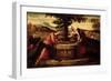 Christ and the Woman of Samaria (Oil on Canvas)-Domenico Robusti Tintoretto-Framed Giclee Print