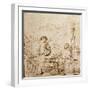 Christ and the Woman of Samaria-Rembrandt van Rijn-Framed Giclee Print