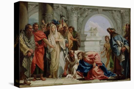 Christ and the Woman Taken in Adultery, 1750-53-Giandomenico Tiepolo-Stretched Canvas