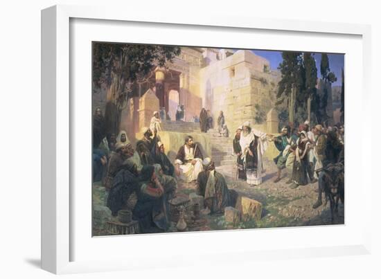 Christ and the Woman Taken in Adultery, 1888-Vasilij Dmitrievich Polenov-Framed Giclee Print