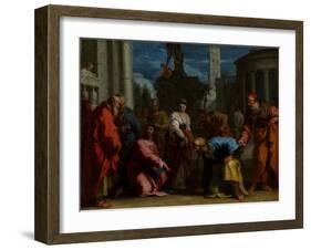 Christ and the Woman Taken in Adultery, C.1710-Sebastiano Ricci-Framed Giclee Print