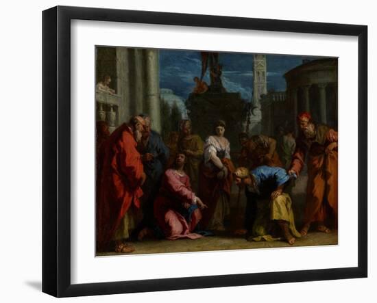 Christ and the Woman Taken in Adultery, C.1710-Sebastiano Ricci-Framed Giclee Print