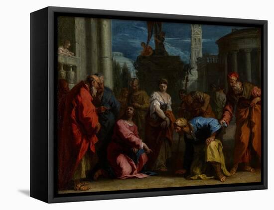 Christ and the Woman Taken in Adultery, C.1710-Sebastiano Ricci-Framed Stretched Canvas